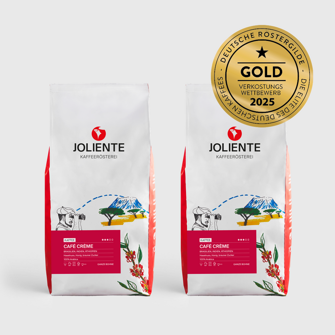 Café Crème – Röstkaffee von JOLIENTE, 100 % Arabica, Herkunft: Brasilien, Indien und Äthiopien