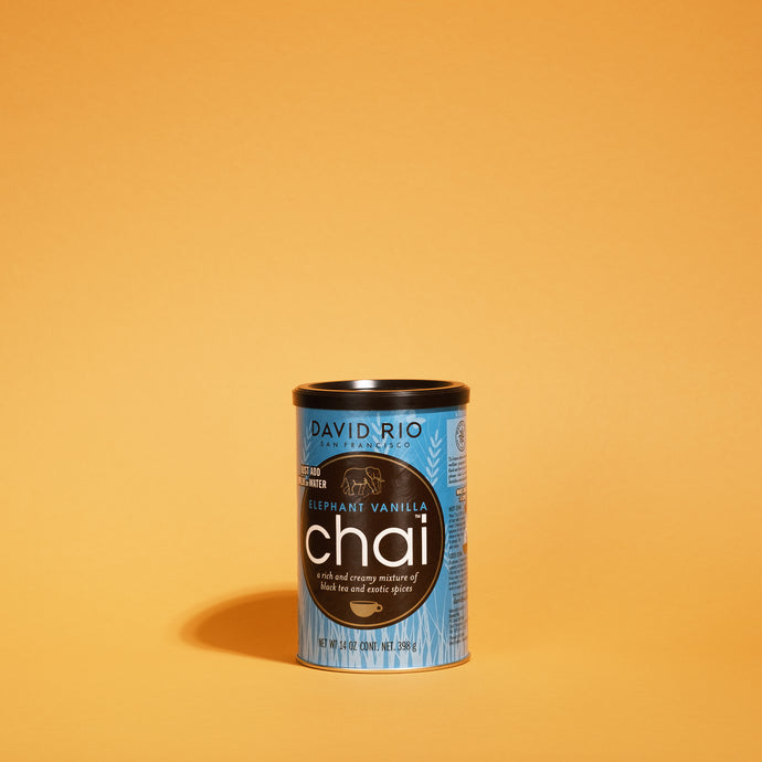 David Rio Elephant Vanilla Chai 398g – cremiger Chai-Tee mit Vanille, schwarzem Tee und exotischen Gewürzen
