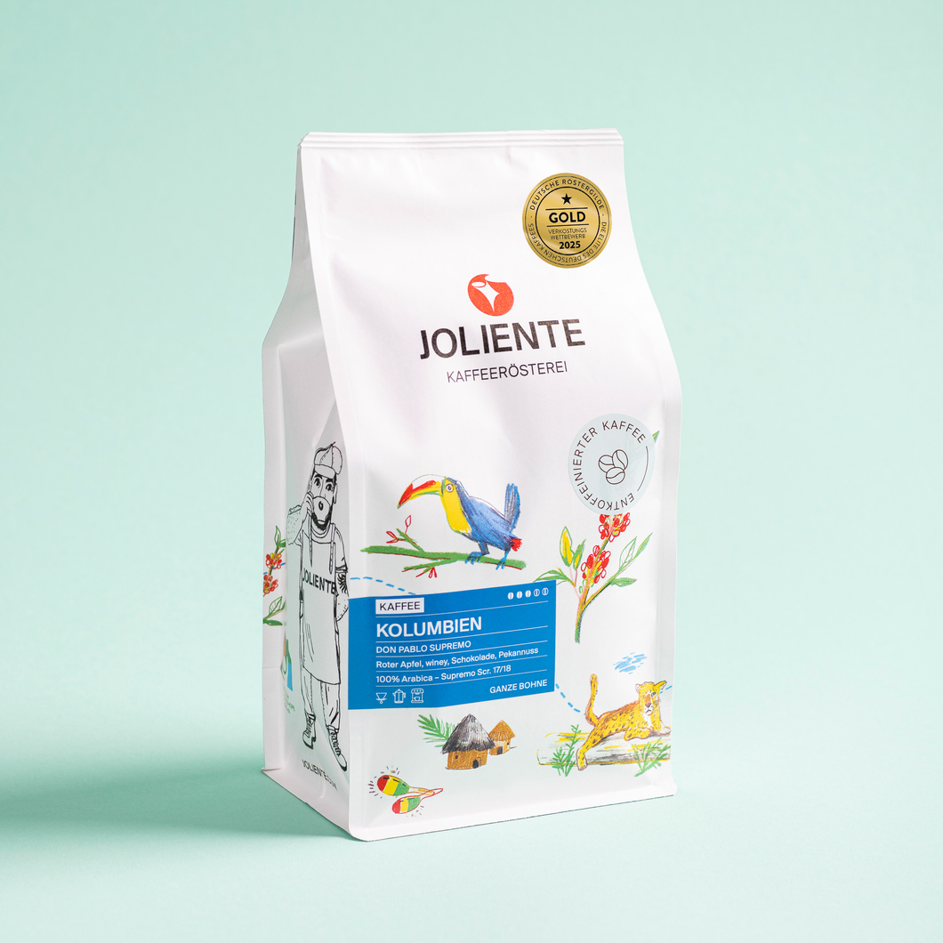 Entkoffeinierter Kaffee Kolumbien – Single Origin Kaffee von JOLIENTE, 100 % Arabica