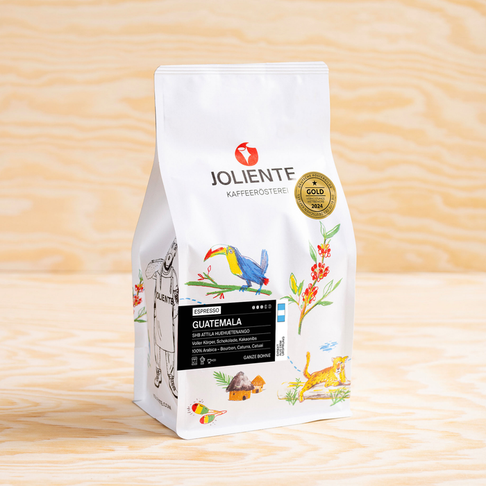Espresso Guatemala – Röstkaffee von JOLIENTE, 100 % Arabica, Herkunft: Guatemala (SHB Atitlán, Huehuetenango)