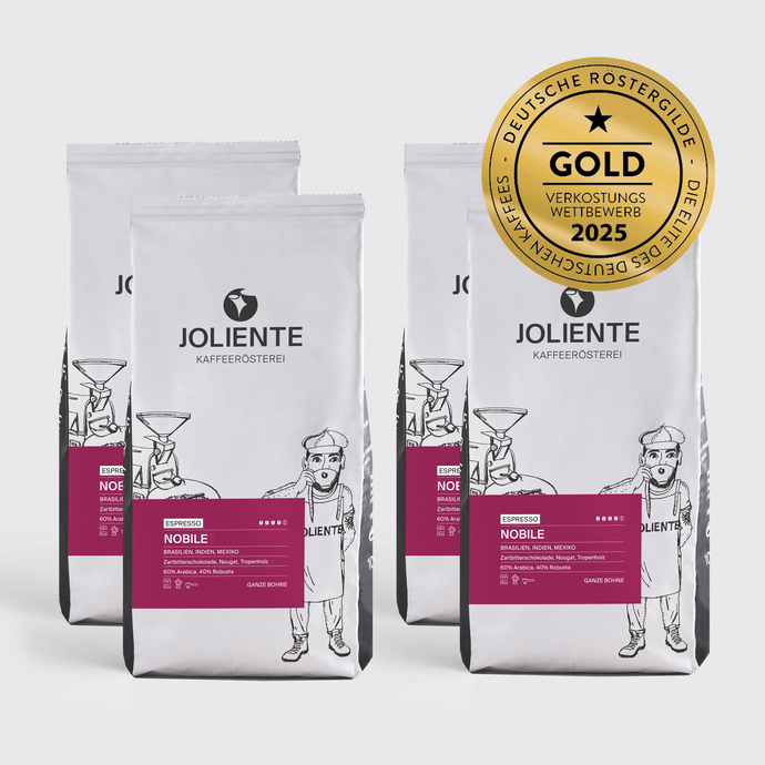 Espresso Nobile – Röstkaffee von JOLIENTE, kräftiger Blend mit 60 % Arabica und 40 % Robusta, Brasilien, Indien & Mexiko