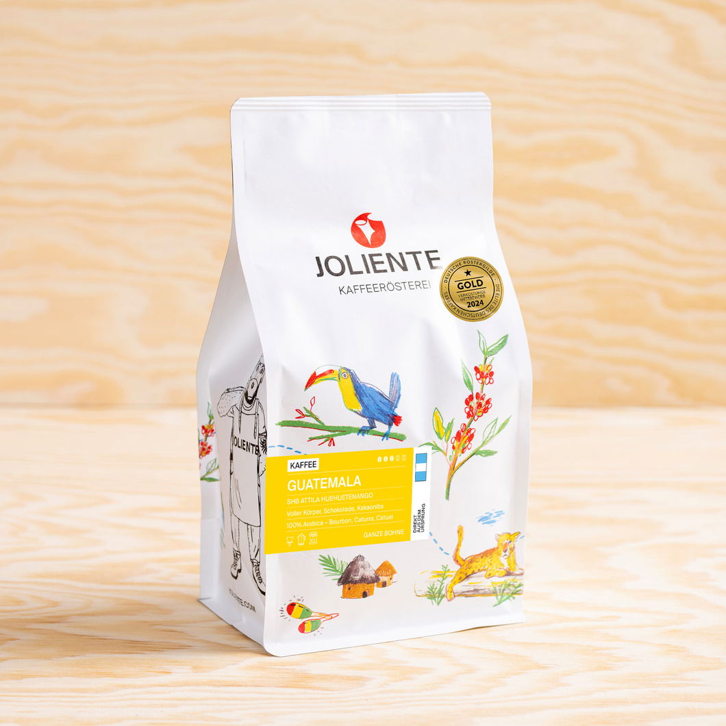 Kaffee Guatemala – Röstkaffee von JOLIENTE, 100 % Arabica, Herkunft: Guatemala (SHB Atitlán, Huehuetenango)