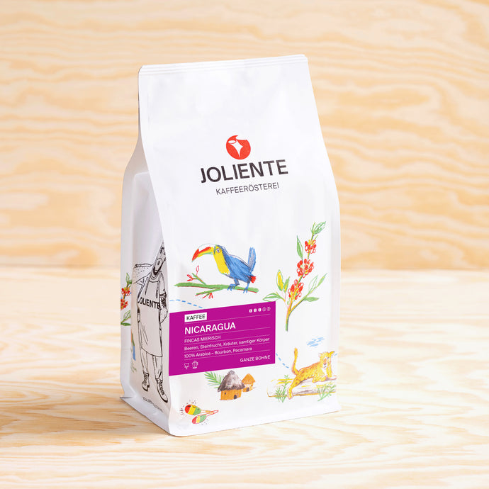 Joliente Kaffee Nicaragua ganze Bohne – 100% Arabica aus Fincas Mierisch, mit Aromen von Beeren, Steinfrucht, Kakao und samtigem Körper